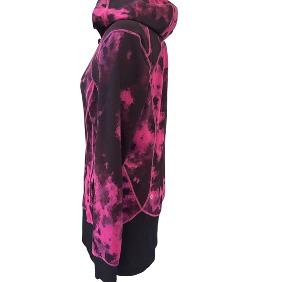 Lululemon Athletica Pink and Black Tie-Dye Hoodie Womens Size 12 full zip - Picture 3 of 6
